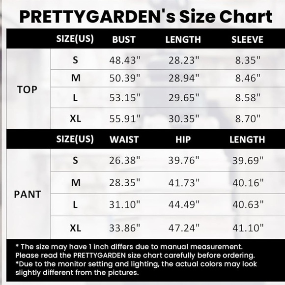 PRETTYGARDEN matching lounge set, short sleeve top with wide leg pants size XL - Picture 3 of 3